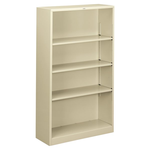 Hon Metal Bookcase, Four-Shelf, 34-1/2w x 12-5/8d x 59h, Putty HS60ABC.L